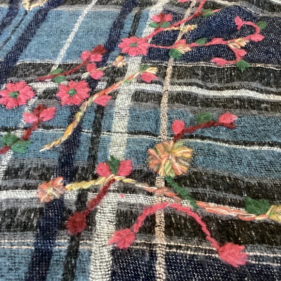 Embroidered plaid poncho by Anthropologie OS - Picture 8 of 8